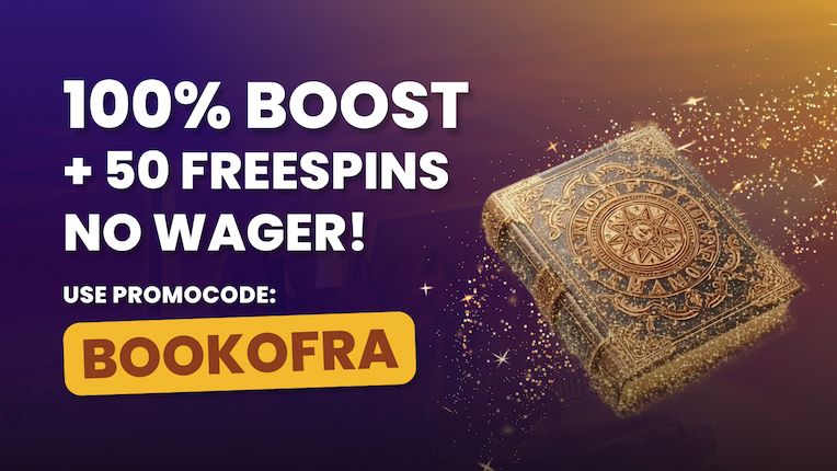 BOOKOFRA – 100% Bonus up to €500 + 50 Free Spins